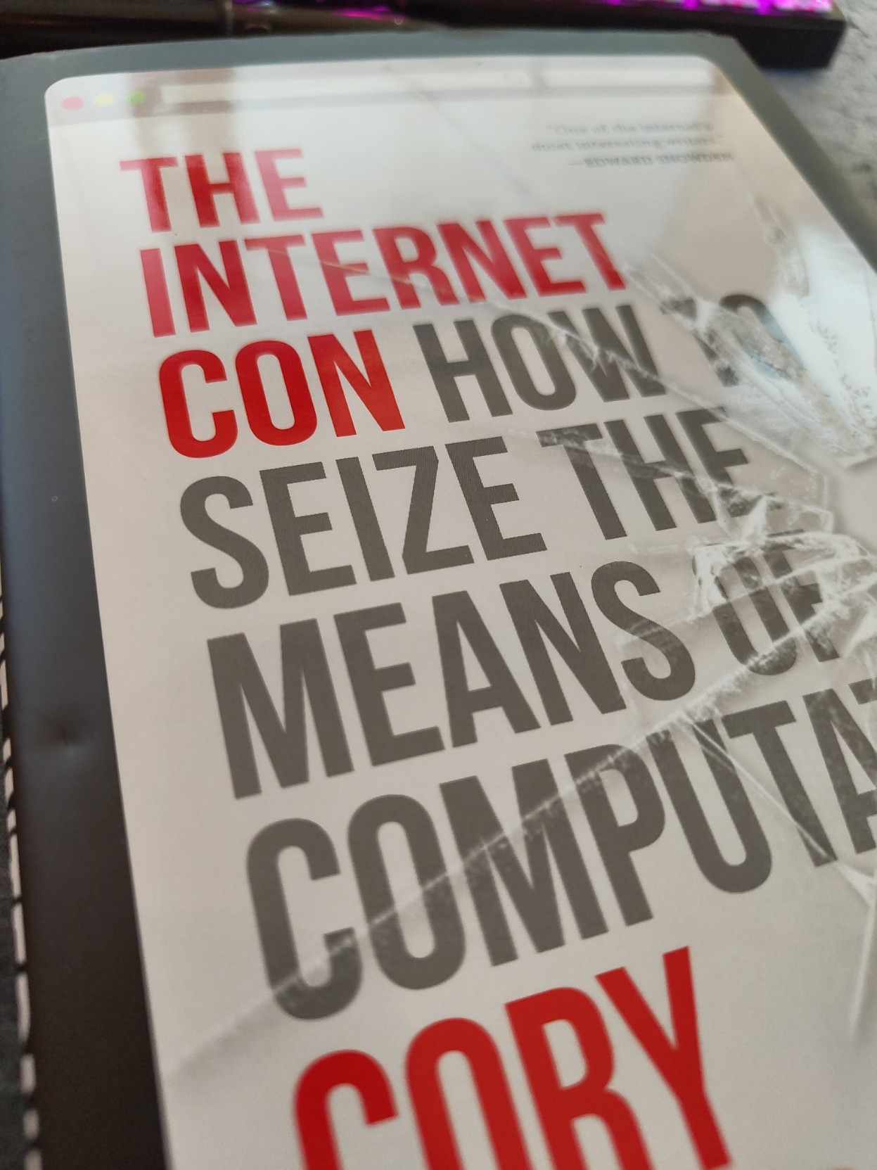 Close up of the book 